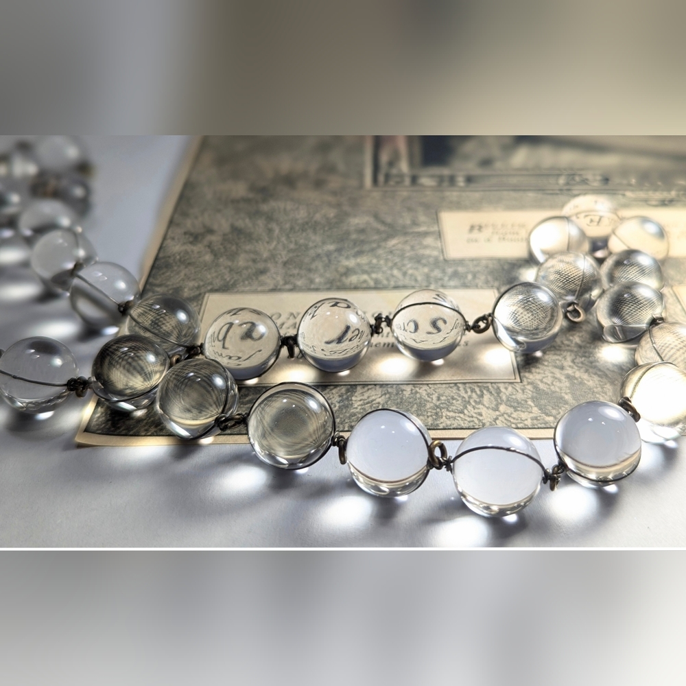 GORGEOUS Early Deco Era Wire Wrapped Pools Of Light Rock Crystal Necklace - Picture 8 of 10